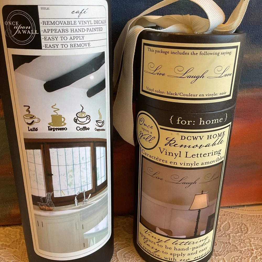 DCWV Home Vinyl Lettering Decals - 4 Coffees & Live Love Laugh Lot of 2